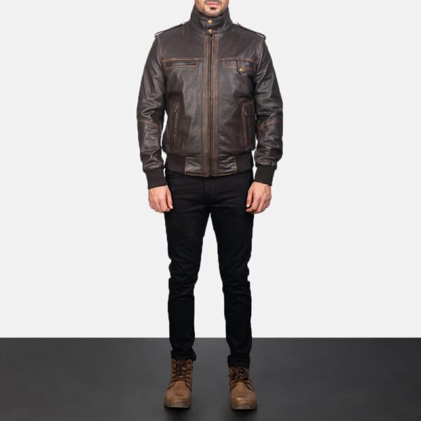 Glen Street Leather Bomber Jacket